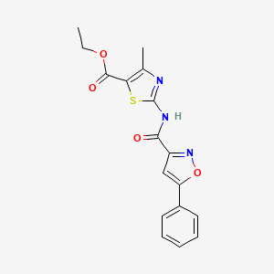 molecular formula C17H15N3O4S B11362191 Ethyl 4-methyl-2-{[(5-phenyl-1,2-oxazol-3-yl)carbonyl]amino}-1,3-thiazole-5-carboxylate 