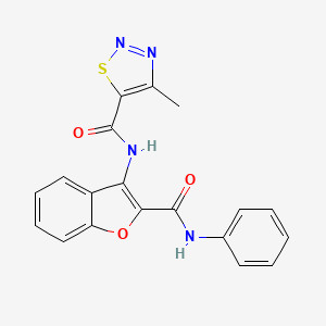 molecular formula C19H14N4O3S B11362199 4-methyl-N-[2-(phenylcarbamoyl)-1-benzofuran-3-yl]-1,2,3-thiadiazole-5-carboxamide 