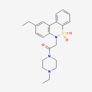 2-(9-Ethyl-5,5-dioxido-6H-dibenzo[C,E][1,2]thiazin-6-YL)-1-(4-ethyl-1-piperazinyl)ethanone