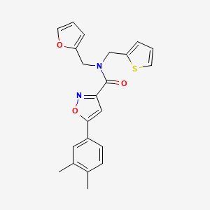 5-(3,4-dimethylphenyl)-N-(furan-2-ylmethyl)-N-(thiophen-2-ylmethyl)-1,2-oxazole-3-carboxamide