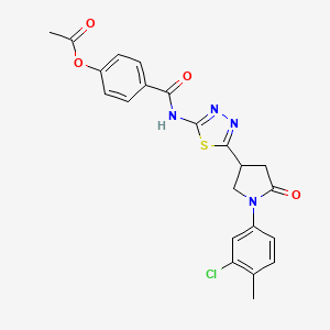 4-({5-[1-(3-Chloro-4-methylphenyl)-5-oxopyrrolidin-3-yl]-1,3,4-thiadiazol-2-yl}carbamoyl)phenyl acetate