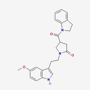 molecular formula C24H25N3O3 B11362263 4-(2,3-dihydro-1H-indol-1-ylcarbonyl)-1-[2-(5-methoxy-1H-indol-3-yl)ethyl]pyrrolidin-2-one 