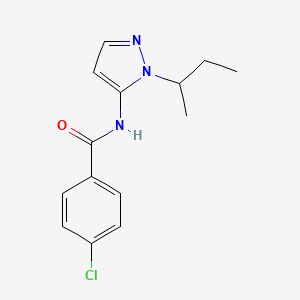 molecular formula C14H16ClN3O B11362269 N-[1-(butan-2-yl)-1H-pyrazol-5-yl]-4-chlorobenzamide 