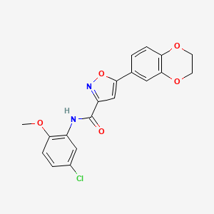 N-(5-chloro-2-methoxyphenyl)-5-(2,3-dihydro-1,4-benzodioxin-6-yl)-1,2-oxazole-3-carboxamide