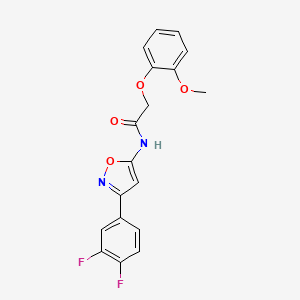 N-[3-(3,4-difluorophenyl)-1,2-oxazol-5-yl]-2-(2-methoxyphenoxy)acetamide