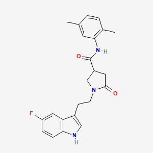 N-(2,5-dimethylphenyl)-1-[2-(5-fluoro-1H-indol-3-yl)ethyl]-5-oxopyrrolidine-3-carboxamide