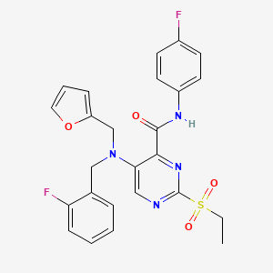 2-(ethylsulfonyl)-5-[(2-fluorobenzyl)(furan-2-ylmethyl)amino]-N-(4-fluorophenyl)pyrimidine-4-carboxamide