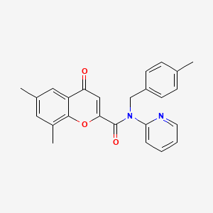 6,8-dimethyl-N-(4-methylbenzyl)-4-oxo-N-(pyridin-2-yl)-4H-chromene-2-carboxamide