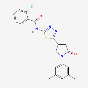 2-chloro-N-{5-[1-(3,5-dimethylphenyl)-5-oxopyrrolidin-3-yl]-1,3,4-thiadiazol-2-yl}benzamide