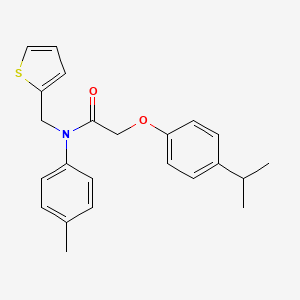 molecular formula C23H25NO2S B11362342 N-(4-methylphenyl)-2-[4-(propan-2-yl)phenoxy]-N-(thiophen-2-ylmethyl)acetamide 