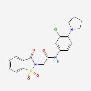 N-[3-chloro-4-(pyrrolidin-1-yl)phenyl]-2-(1,1-dioxido-3-oxo-1,2-benzothiazol-2(3H)-yl)acetamide