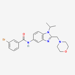 molecular formula C22H25BrN4O2 B11362398 3-bromo-N-[2-(morpholin-4-ylmethyl)-1-(propan-2-yl)-1H-benzimidazol-5-yl]benzamide 