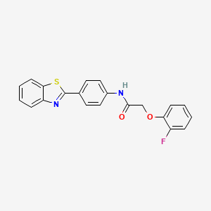 molecular formula C21H15FN2O2S B11362399 N-[4-(1,3-benzothiazol-2-yl)phenyl]-2-(2-fluorophenoxy)acetamide 