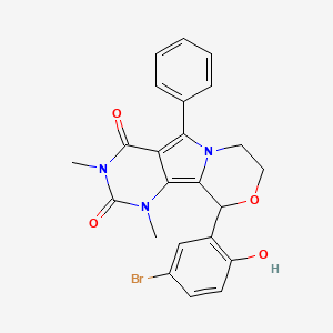 13-(5-bromo-2-hydroxyphenyl)-3,5-dimethyl-8-phenyl-12-oxa-3,5,9-triazatricyclo[7.4.0.02,7]trideca-1,7-diene-4,6-dione