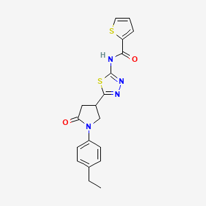 N-{5-[1-(4-ethylphenyl)-5-oxopyrrolidin-3-yl]-1,3,4-thiadiazol-2-yl}thiophene-2-carboxamide