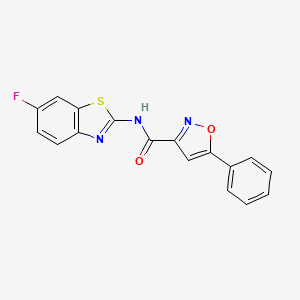 N-(6-fluoro-1,3-benzothiazol-2-yl)-5-phenyl-1,2-oxazole-3-carboxamide