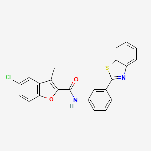 N-[3-(1,3-benzothiazol-2-yl)phenyl]-5-chloro-3-methyl-1-benzofuran-2-carboxamide