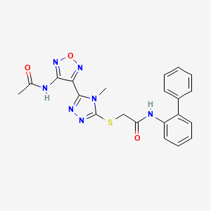 2-({5-[4-(acetylamino)-1,2,5-oxadiazol-3-yl]-4-methyl-4H-1,2,4-triazol-3-yl}sulfanyl)-N-(biphenyl-2-yl)acetamide