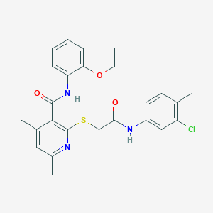 molecular formula C25H26ClN3O3S B11362481 2-({2-[(3-chloro-4-methylphenyl)amino]-2-oxoethyl}sulfanyl)-N-(2-ethoxyphenyl)-4,6-dimethylpyridine-3-carboxamide 