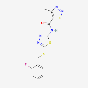 N-(5-{[(2-fluorophenyl)methyl]sulfanyl}-1,3,4-thiadiazol-2-yl)-4-methyl-1,2,3-thiadiazole-5-carboxamide