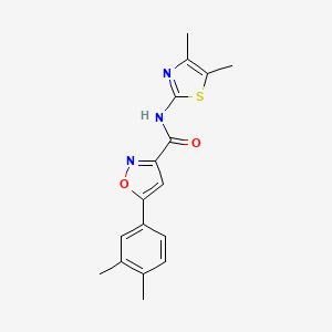 molecular formula C17H17N3O2S B11362508 5-(3,4-dimethylphenyl)-N-(4,5-dimethyl-1,3-thiazol-2-yl)-1,2-oxazole-3-carboxamide 