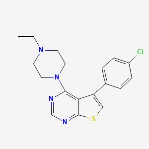 molecular formula C18H19ClN4S B11362551 5-(4-Chlorophenyl)-4-(4-ethylpiperazin-1-yl)thieno[2,3-d]pyrimidine 