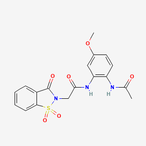 N-[2-(acetylamino)-5-methoxyphenyl]-2-(1,1-dioxido-3-oxo-1,2-benzothiazol-2(3H)-yl)acetamide