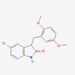 molecular formula C17H16BrNO3 B11362577 5-bromo-3-(2,5-dimethoxybenzyl)-1,3-dihydro-2H-indol-2-one 