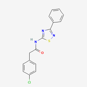 molecular formula C16H12ClN3OS B11362640 2-(4-chlorophenyl)-N-(3-phenyl-1,2,4-thiadiazol-5-yl)acetamide 