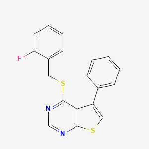 4-[(2-Fluorobenzyl)sulfanyl]-5-phenylthieno[2,3-d]pyrimidine