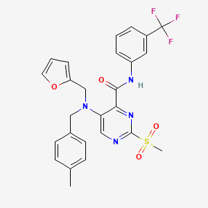 5-[(furan-2-ylmethyl)(4-methylbenzyl)amino]-2-(methylsulfonyl)-N-[3-(trifluoromethyl)phenyl]pyrimidine-4-carboxamide