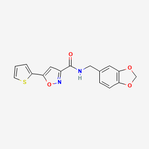 N-(1,3-benzodioxol-5-ylmethyl)-5-(thiophen-2-yl)-1,2-oxazole-3-carboxamide