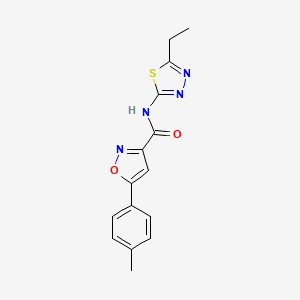 molecular formula C15H14N4O2S B11362697 N-(5-ethyl-1,3,4-thiadiazol-2-yl)-5-(4-methylphenyl)-1,2-oxazole-3-carboxamide 