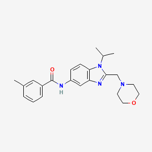 3-methyl-N-[2-(morpholin-4-ylmethyl)-1-(propan-2-yl)-1H-benzimidazol-5-yl]benzamide