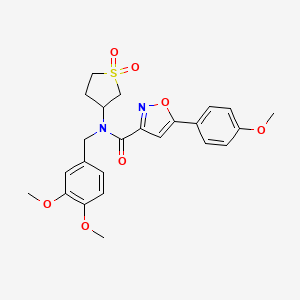 molecular formula C24H26N2O7S B11362716 N-(3,4-dimethoxybenzyl)-N-(1,1-dioxidotetrahydrothiophen-3-yl)-5-(4-methoxyphenyl)-1,2-oxazole-3-carboxamide 