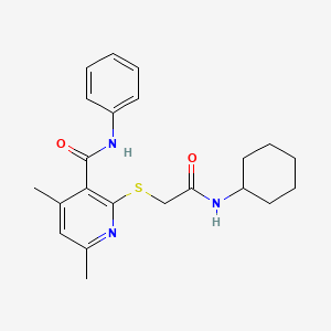 2-{[2-(cyclohexylamino)-2-oxoethyl]sulfanyl}-4,6-dimethyl-N-phenylpyridine-3-carboxamide