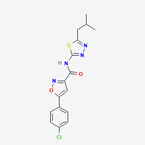 molecular formula C16H15ClN4O2S B11362727 5-(4-chlorophenyl)-N-[5-(2-methylpropyl)-1,3,4-thiadiazol-2-yl]-1,2-oxazole-3-carboxamide 