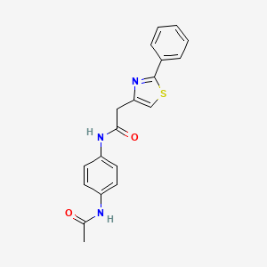 N-(4-acetamidophenyl)-2-(2-phenyl-1,3-thiazol-4-yl)acetamide