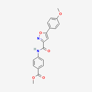 molecular formula C19H16N2O5 B11362752 Methyl 4-({[5-(4-methoxyphenyl)-1,2-oxazol-3-yl]carbonyl}amino)benzoate 