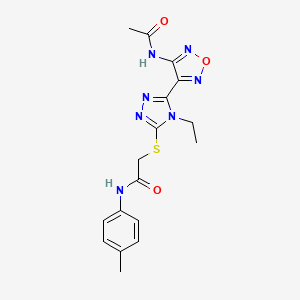 2-({5-[4-(acetylamino)-1,2,5-oxadiazol-3-yl]-4-ethyl-4H-1,2,4-triazol-3-yl}sulfanyl)-N-(4-methylphenyl)acetamide