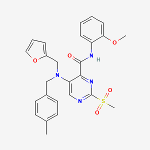 molecular formula C26H26N4O5S B11362763 5-[(furan-2-ylmethyl)(4-methylbenzyl)amino]-N-(2-methoxyphenyl)-2-(methylsulfonyl)pyrimidine-4-carboxamide 