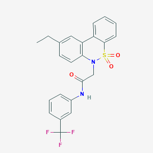 2-(9-ethyl-5,5-dioxido-6H-dibenzo[c,e][1,2]thiazin-6-yl)-N-[3-(trifluoromethyl)phenyl]acetamide