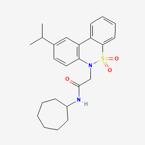 N-cycloheptyl-2-(9-isopropyl-5,5-dioxido-6H-dibenzo[c,e][1,2]thiazin-6-yl)acetamide