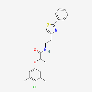 2-(4-chloro-3,5-dimethylphenoxy)-N-[2-(2-phenyl-1,3-thiazol-4-yl)ethyl]propanamide