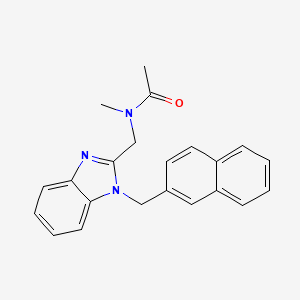 molecular formula C22H21N3O B11362902 N-methyl-N-{[1-(naphthalen-2-ylmethyl)-1H-benzimidazol-2-yl]methyl}acetamide 