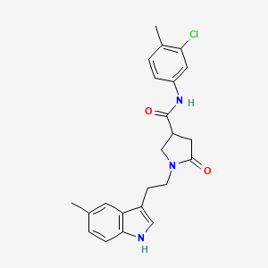 molecular formula C23H24ClN3O2 B11362909 N-(3-chloro-4-methylphenyl)-1-[2-(5-methyl-1H-indol-3-yl)ethyl]-5-oxopyrrolidine-3-carboxamide 