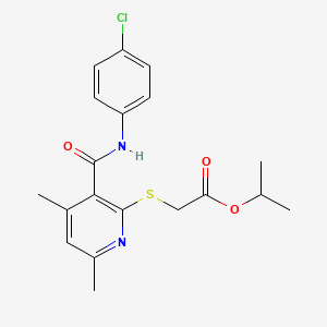 Propan-2-yl ({3-[(4-chlorophenyl)carbamoyl]-4,6-dimethylpyridin-2-yl}sulfanyl)acetate