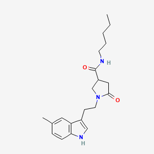 molecular formula C21H29N3O2 B11362988 1-[2-(5-methyl-1H-indol-3-yl)ethyl]-5-oxo-N-pentylpyrrolidine-3-carboxamide 