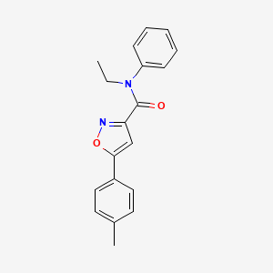 molecular formula C19H18N2O2 B11363015 N-ethyl-5-(4-methylphenyl)-N-phenyl-1,2-oxazole-3-carboxamide 