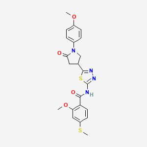 2-methoxy-N-{5-[1-(4-methoxyphenyl)-5-oxopyrrolidin-3-yl]-1,3,4-thiadiazol-2-yl}-4-(methylsulfanyl)benzamide